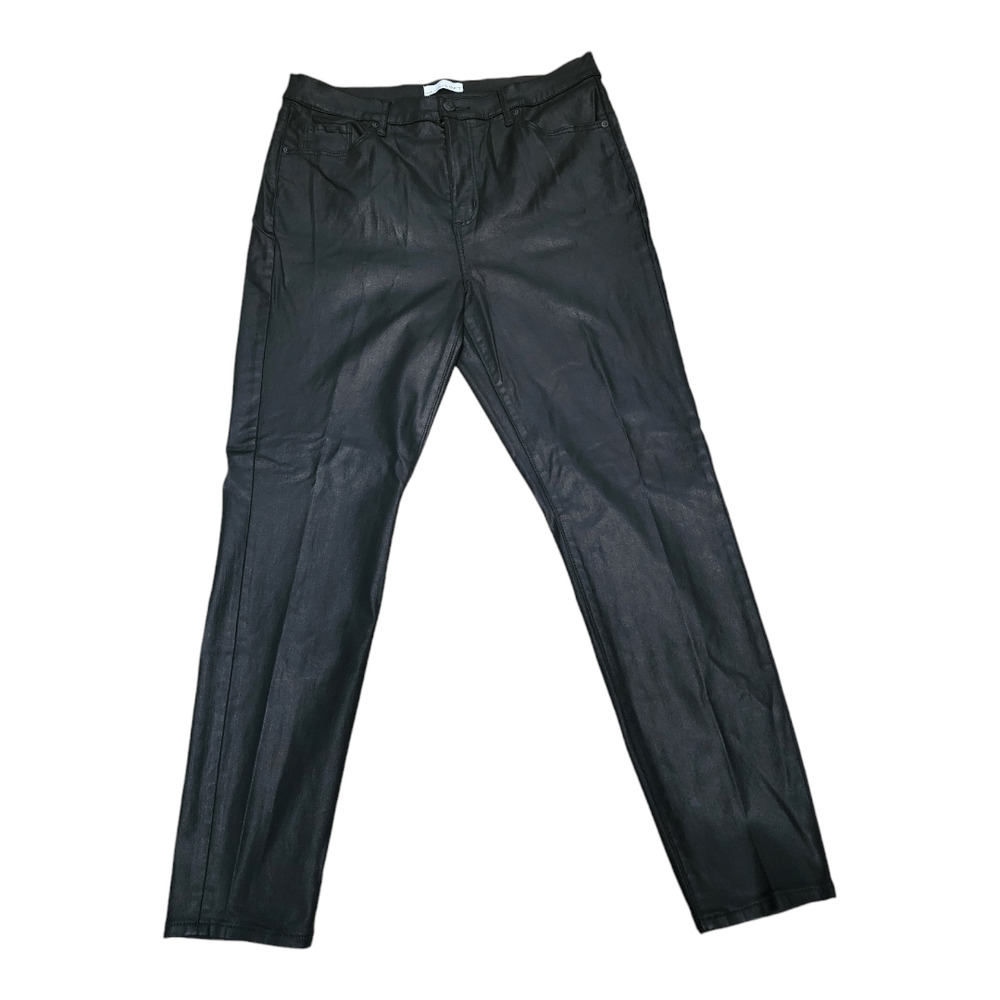Loft Coated High Rise Skinny Jeans In Black  32